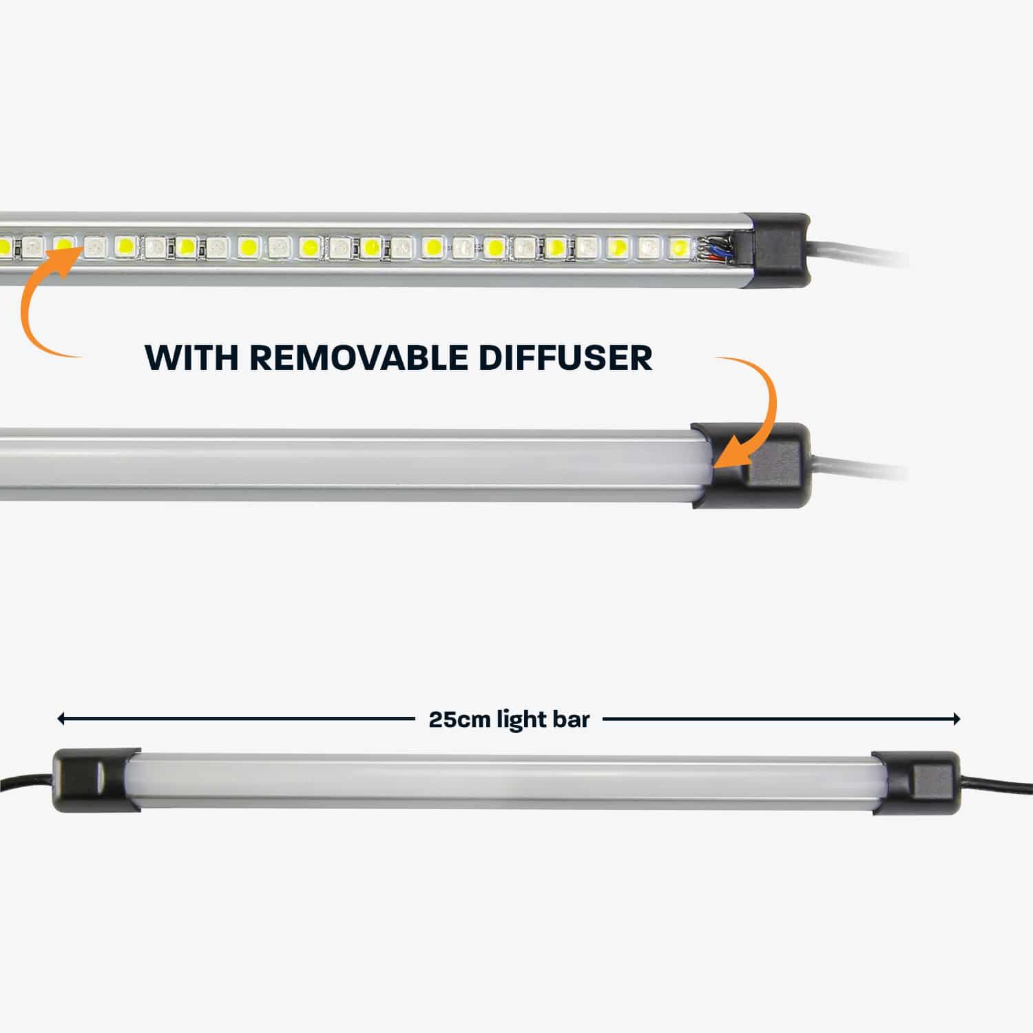 25cm Tri-Colour LED Camp Light Bar