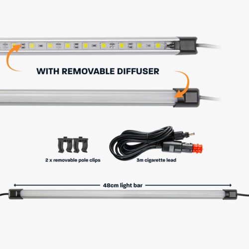 48cm White LED Camp Light Bar